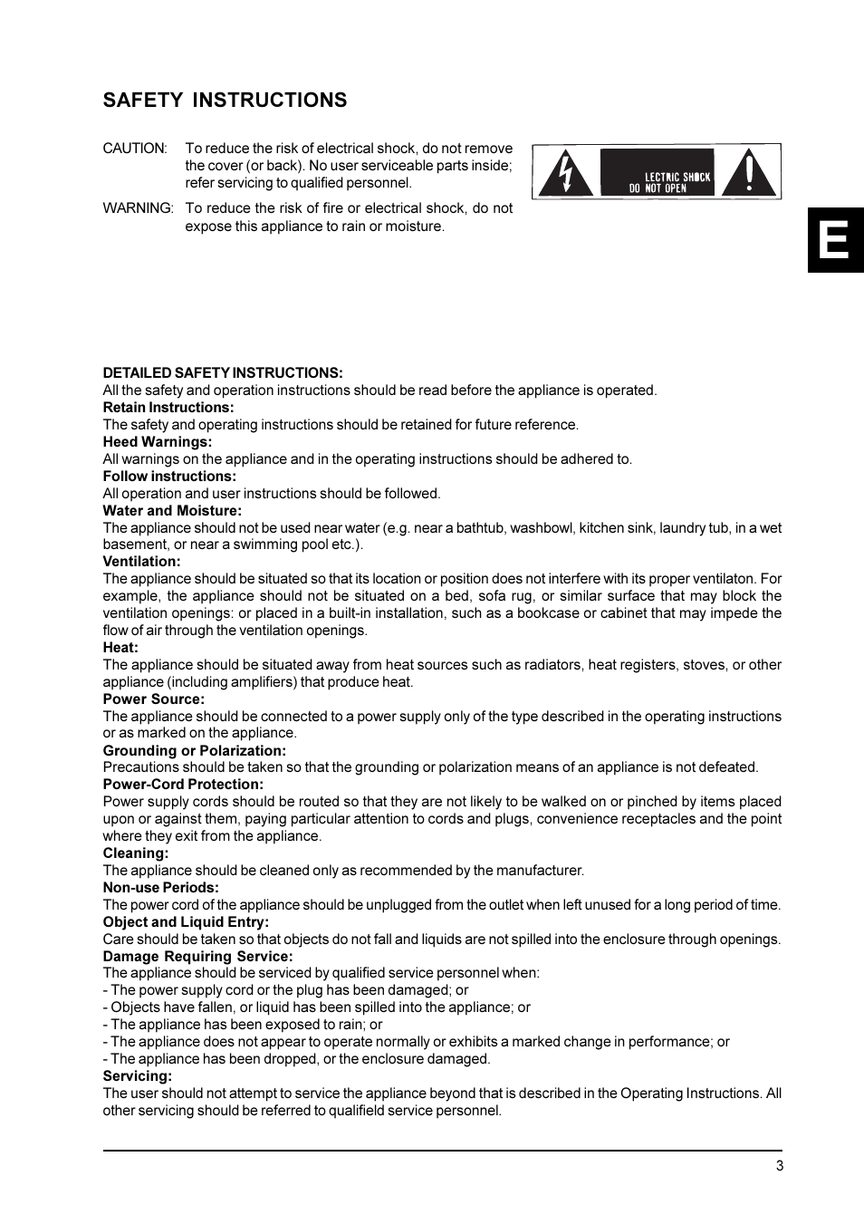 Safety instructions | Behringer SRC2000 User Manual | Page 3 / 25