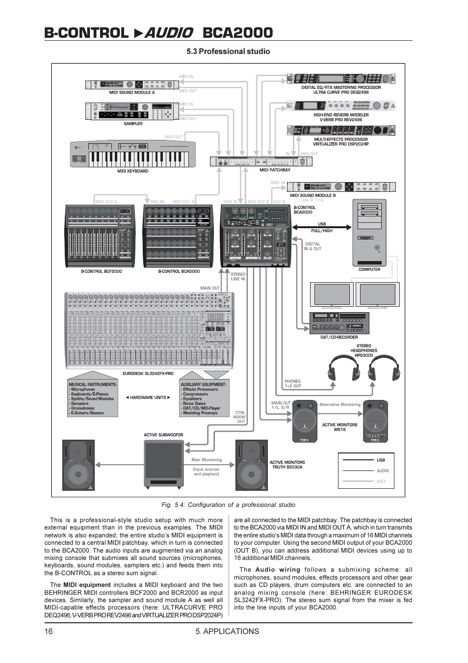 B-control audio bca2000 | Behringer BCA2000 User Manual | Page 16 / 24