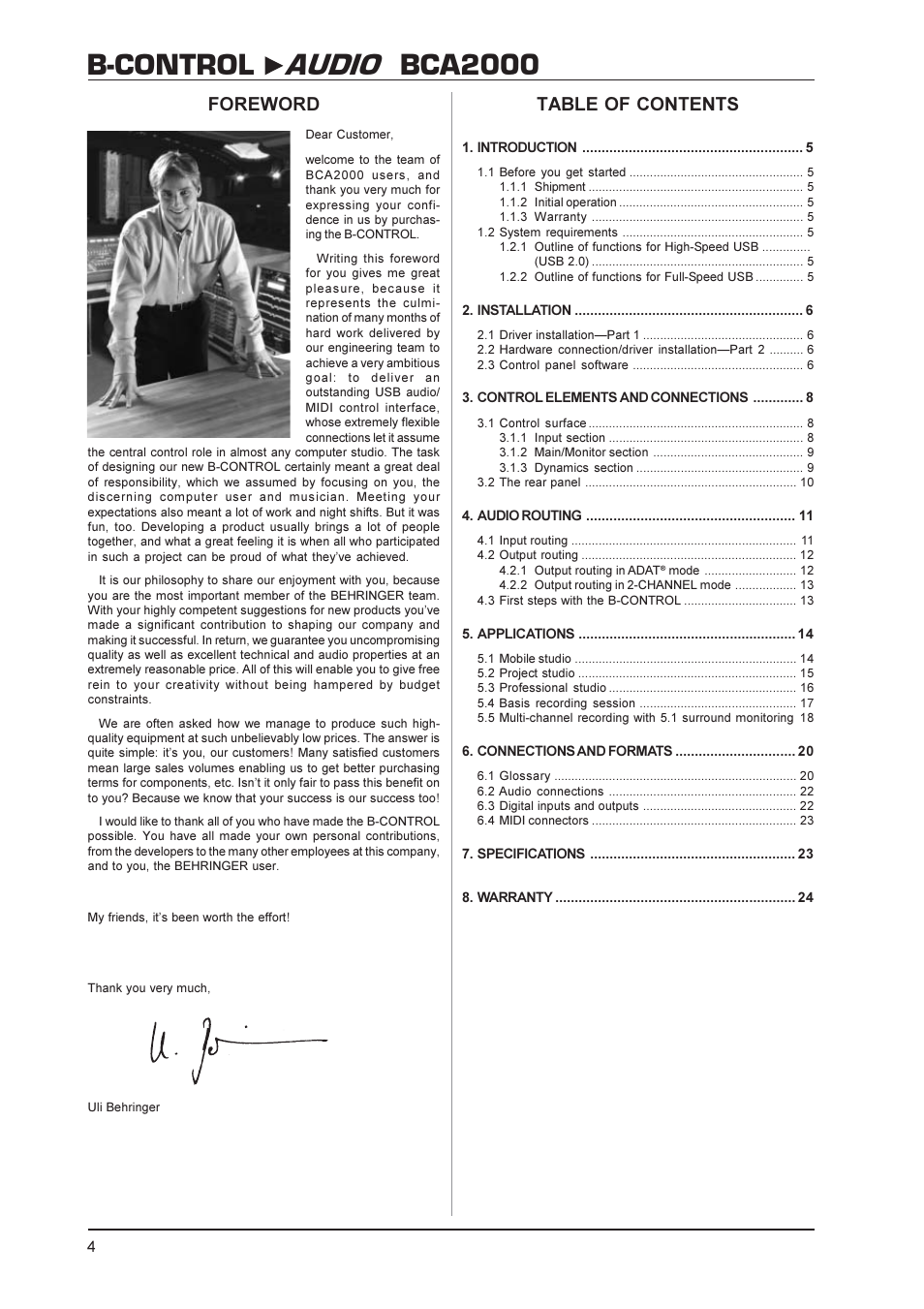 Behringer BCA2000 User Manual | Page 4 / 24