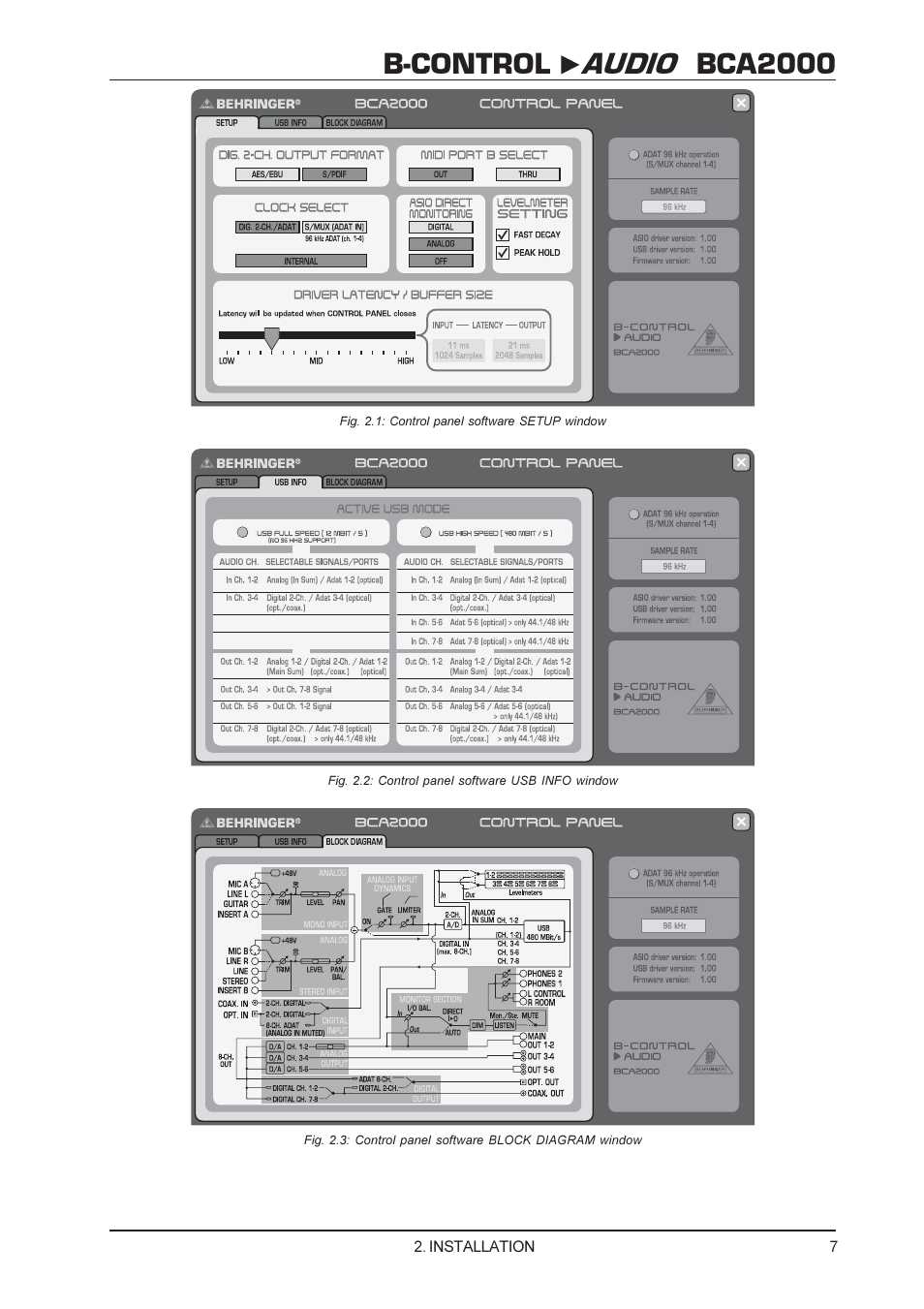 B-control audio bca2000 | Behringer BCA2000 User Manual | Page 7 / 24