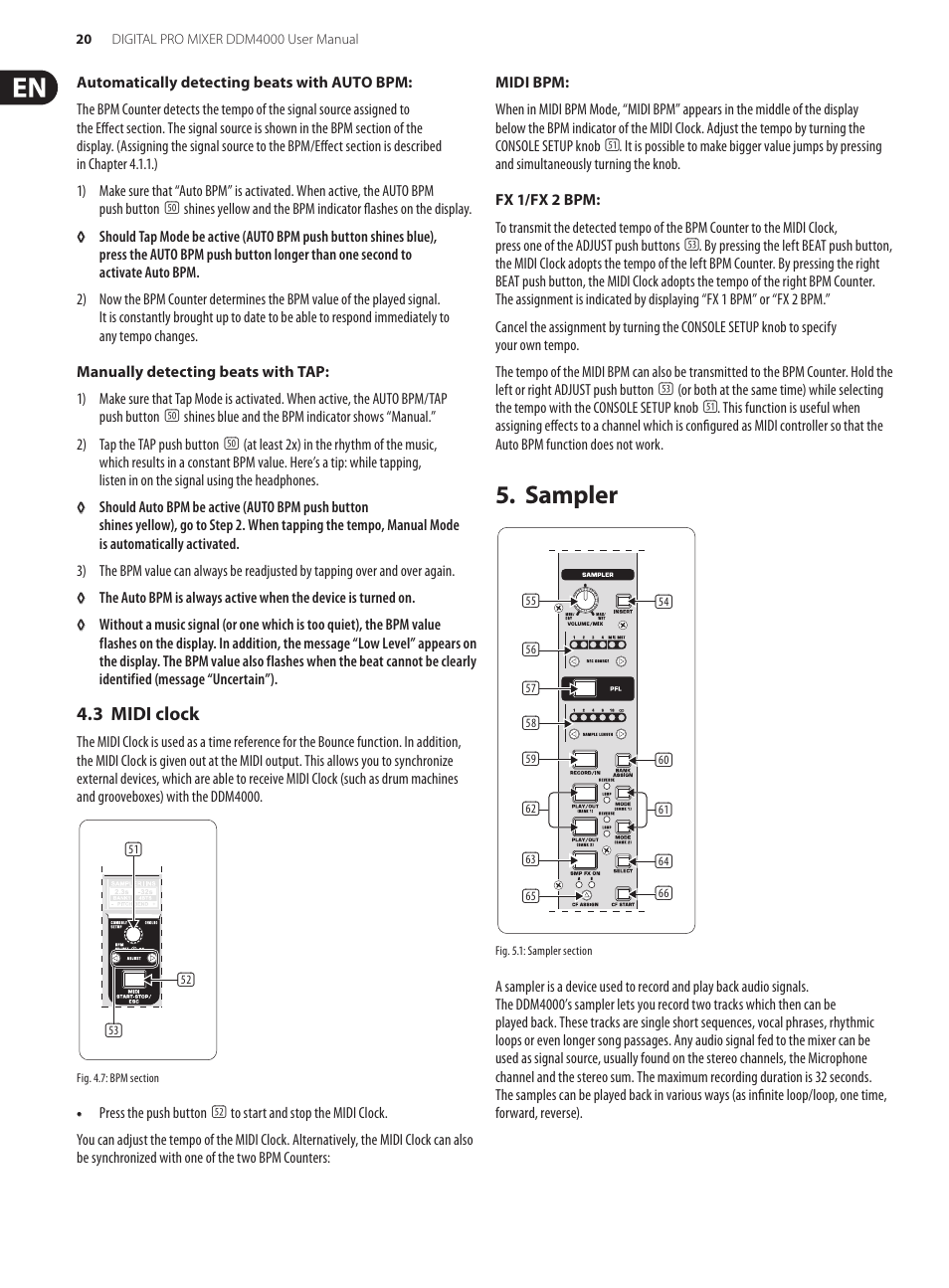 3 midi clock, Sampler | Behringer Digital Pro Mixer DDM4000 User Manual | Page 20 / 32