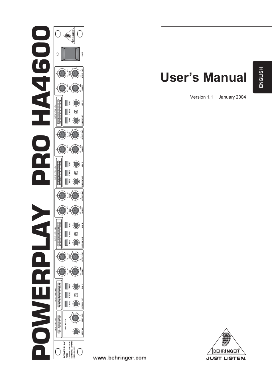 Behringer Powerplay Pro HA4600 User Manual | 12 pages