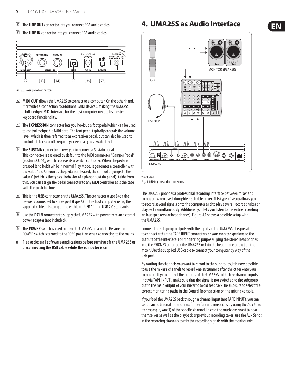 Uma25s as audio interface | Behringer U-CONTROL UMA S UMA25S User Manual | Page 9 / 23