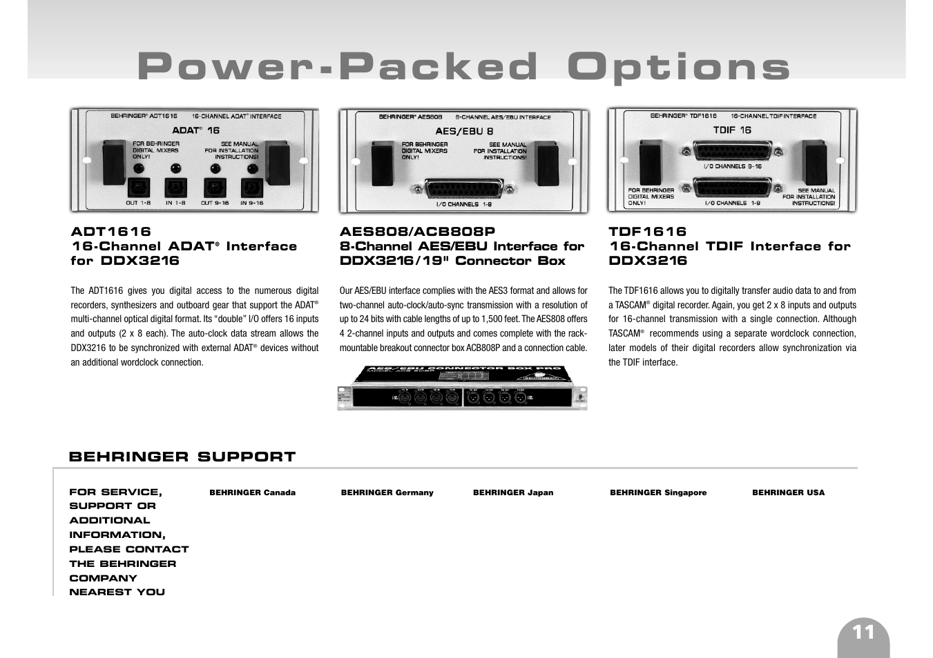Behringer support | Behringer DDX3216 User Manual | Page 11 / 12