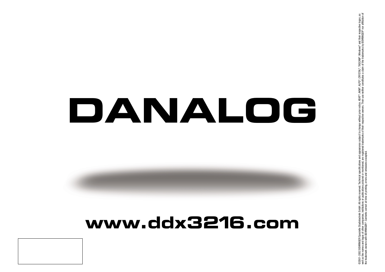 Danalog | Behringer DDX3216 User Manual | Page 12 / 12