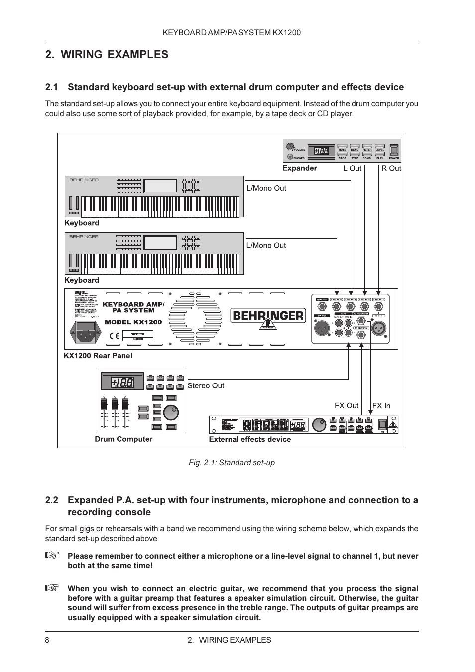 Wiring examples | Behringer KX1200 User Manual | Page 8 / 12