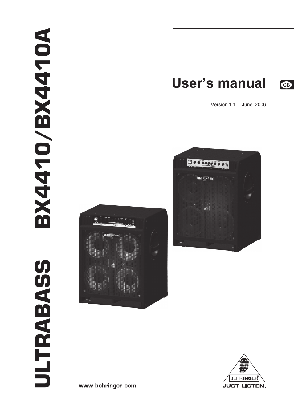 Behringer Ultrabass BX4410 User Manual | 10 pages