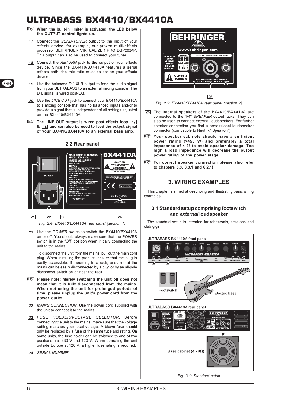 Wiring examples | Behringer Ultrabass BX4410 User Manual | Page 6 / 10