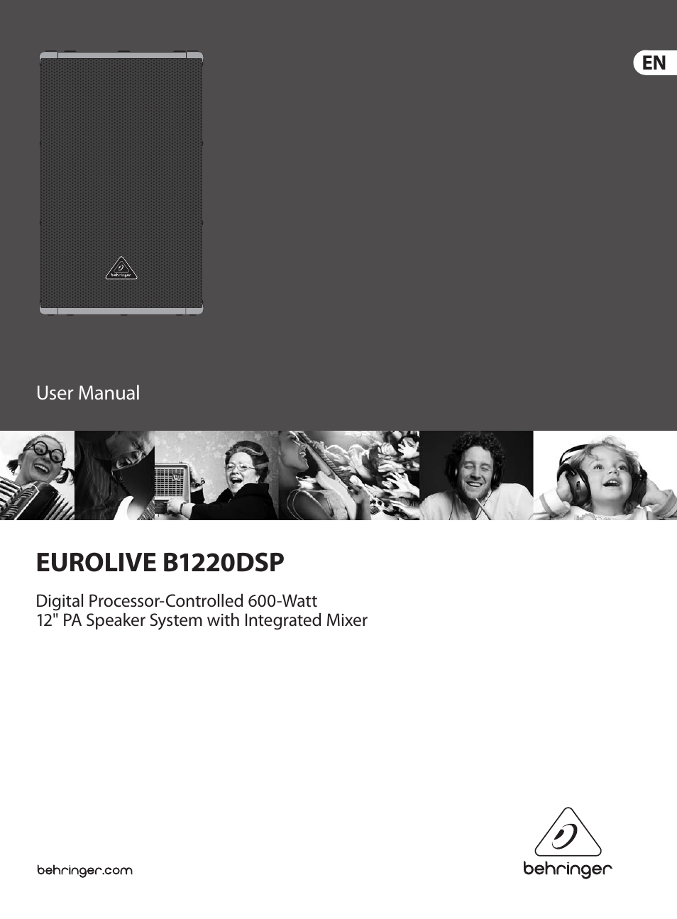 Behringer Digital Processor-Controlled 600-Watt 12" PA Speaker System with Integrated Mixer B1220DSP User Manual | 11 pages