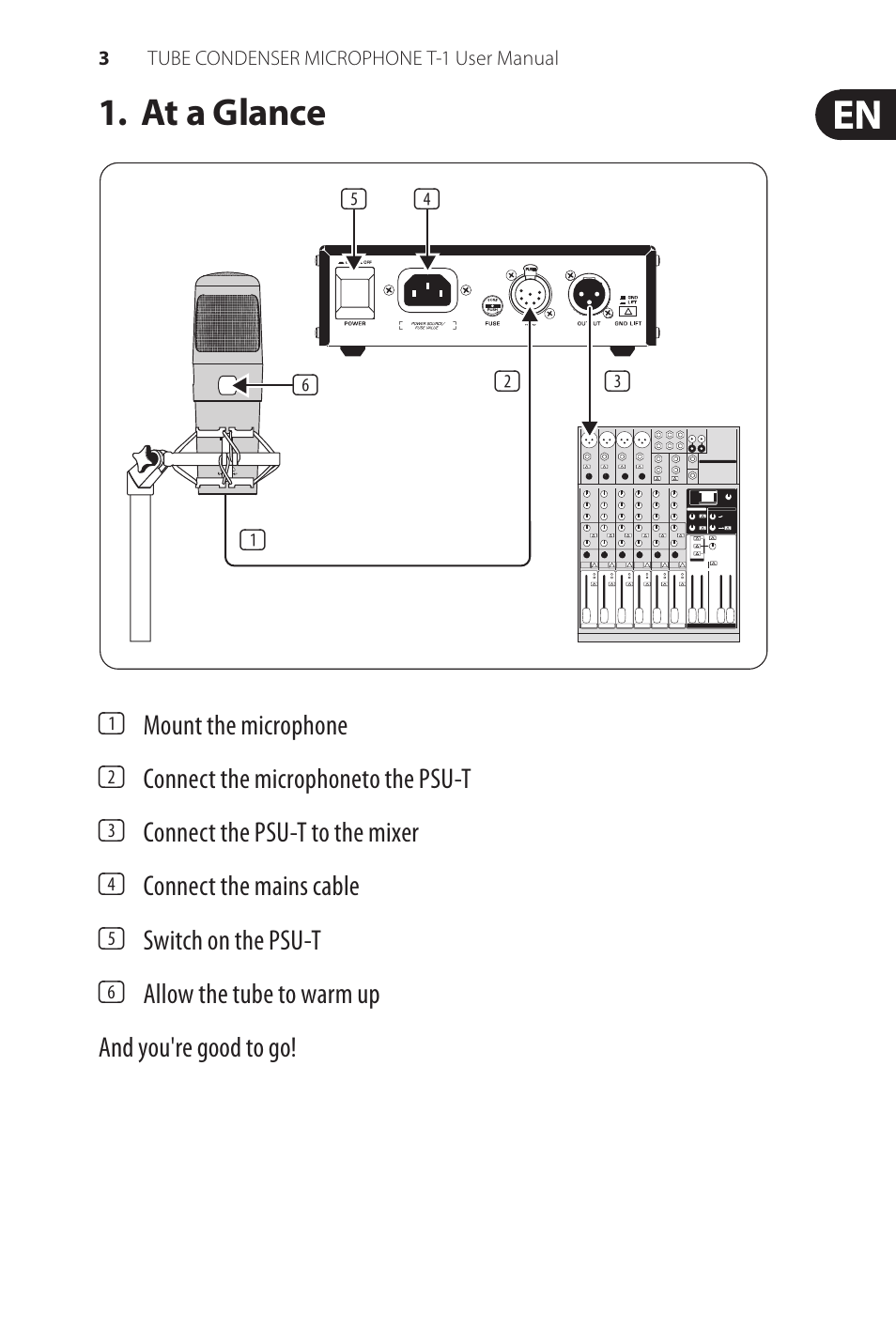 At a glance | Behringer Tube Condenser Microphone T-1 User Manual | Page 3 / 10