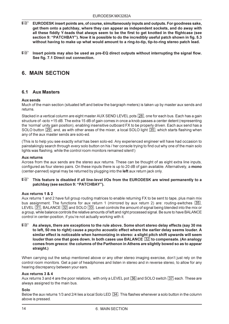 Behringer MX3282A User Manual | Page 14 / 33
