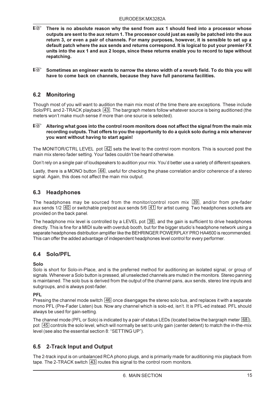 Behringer MX3282A User Manual | Page 15 / 33