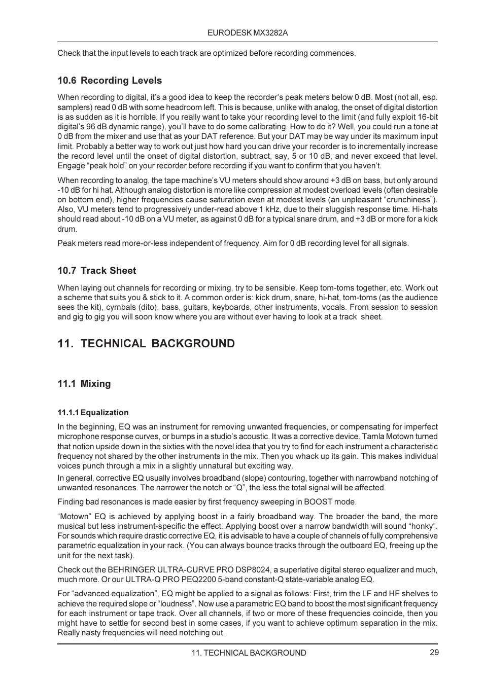 Technical background | Behringer MX3282A User Manual | Page 29 / 33