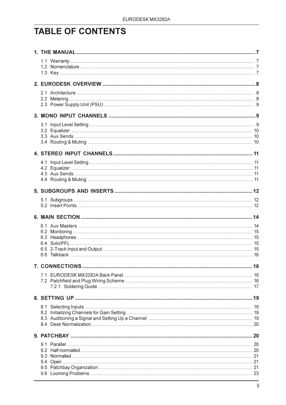 Behringer MX3282A User Manual | Page 5 / 33