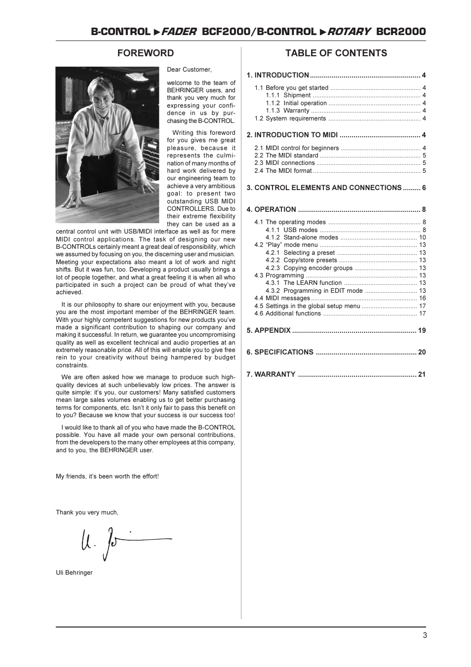 Behringer BCR2000 User Manual | Page 3 / 21