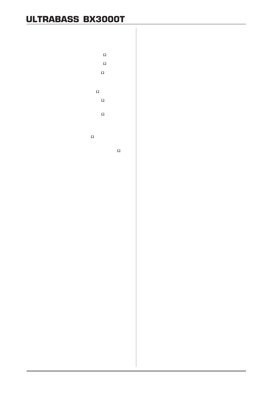 Ultrabass bx3000t, Specifications | Behringer BX3000T User Manual | Page 10 / 11