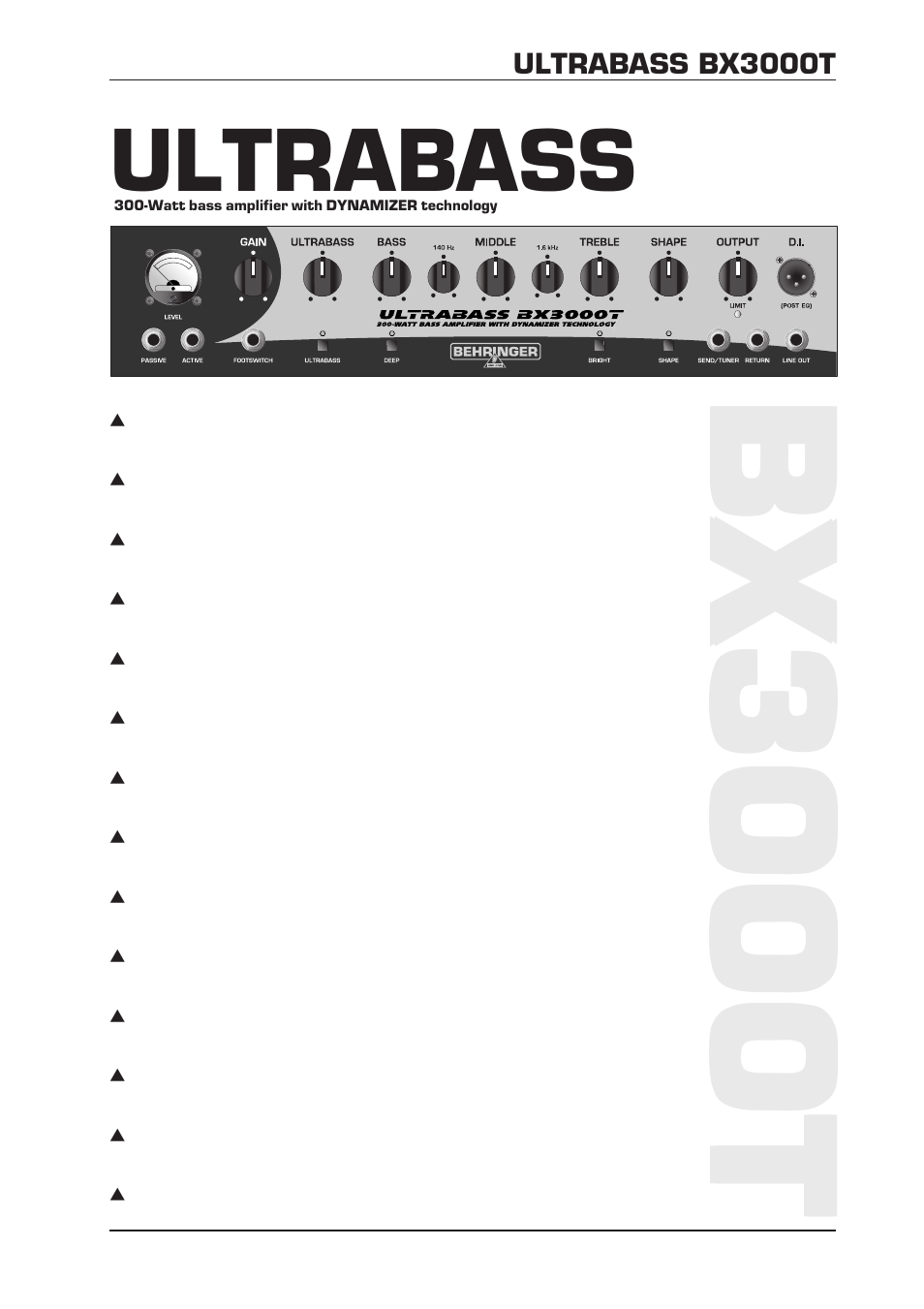 Ultrabass, Ultrabass bx3000t | Behringer BX3000T User Manual | Page 3 / 11