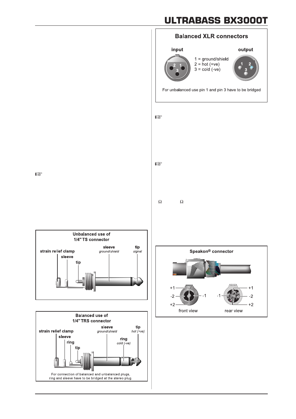 Ultrabass bx3000t, Ultrabass function, Installation | Behringer BX3000T User Manual | Page 9 / 11