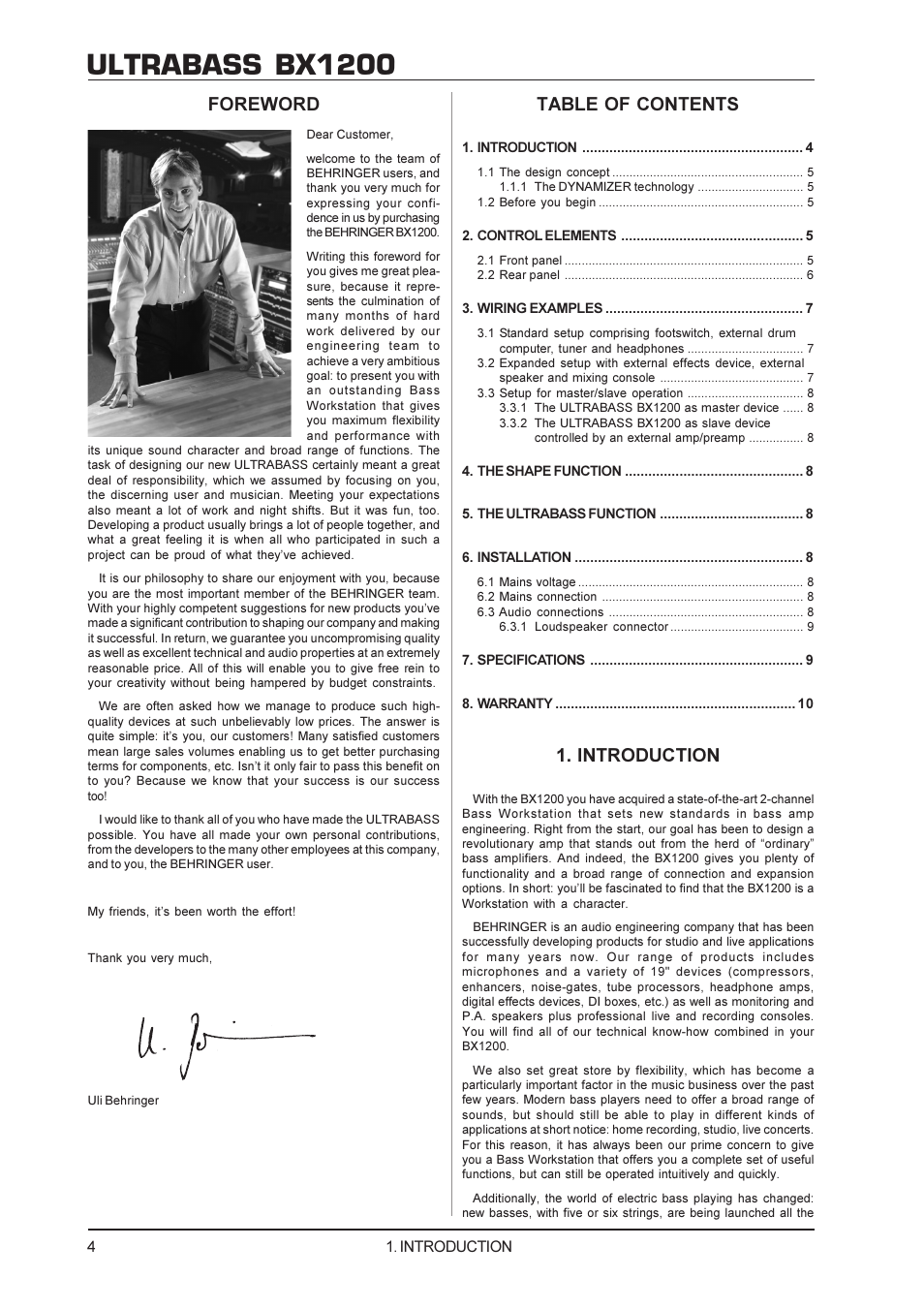 Behringer ultrabass BX1200 SPEAKERS User Manual | Page 4 / 10