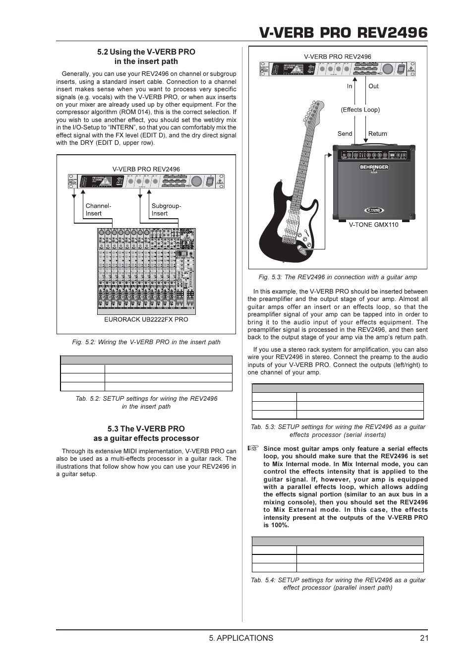 V-verb pro rev2496 | Behringer Rev2496 User Manual | Page 21 / 27