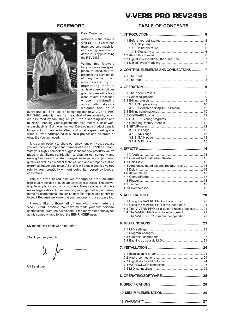 Behringer Rev2496 User Manual | Page 5 / 27