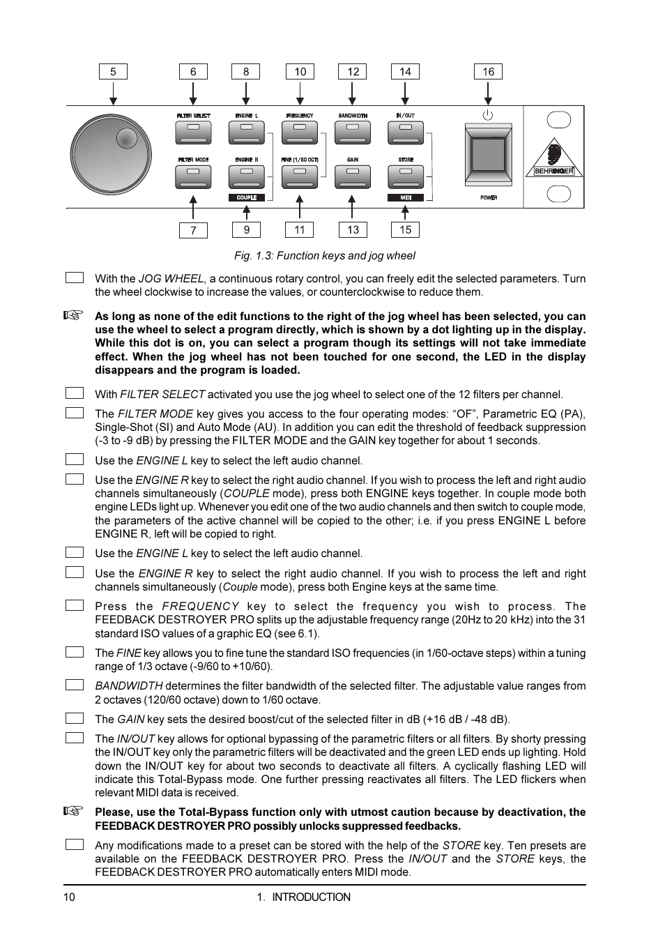Behringer Feedback Destroyer Pro DSP1100P User Manual | Page 10 / 32