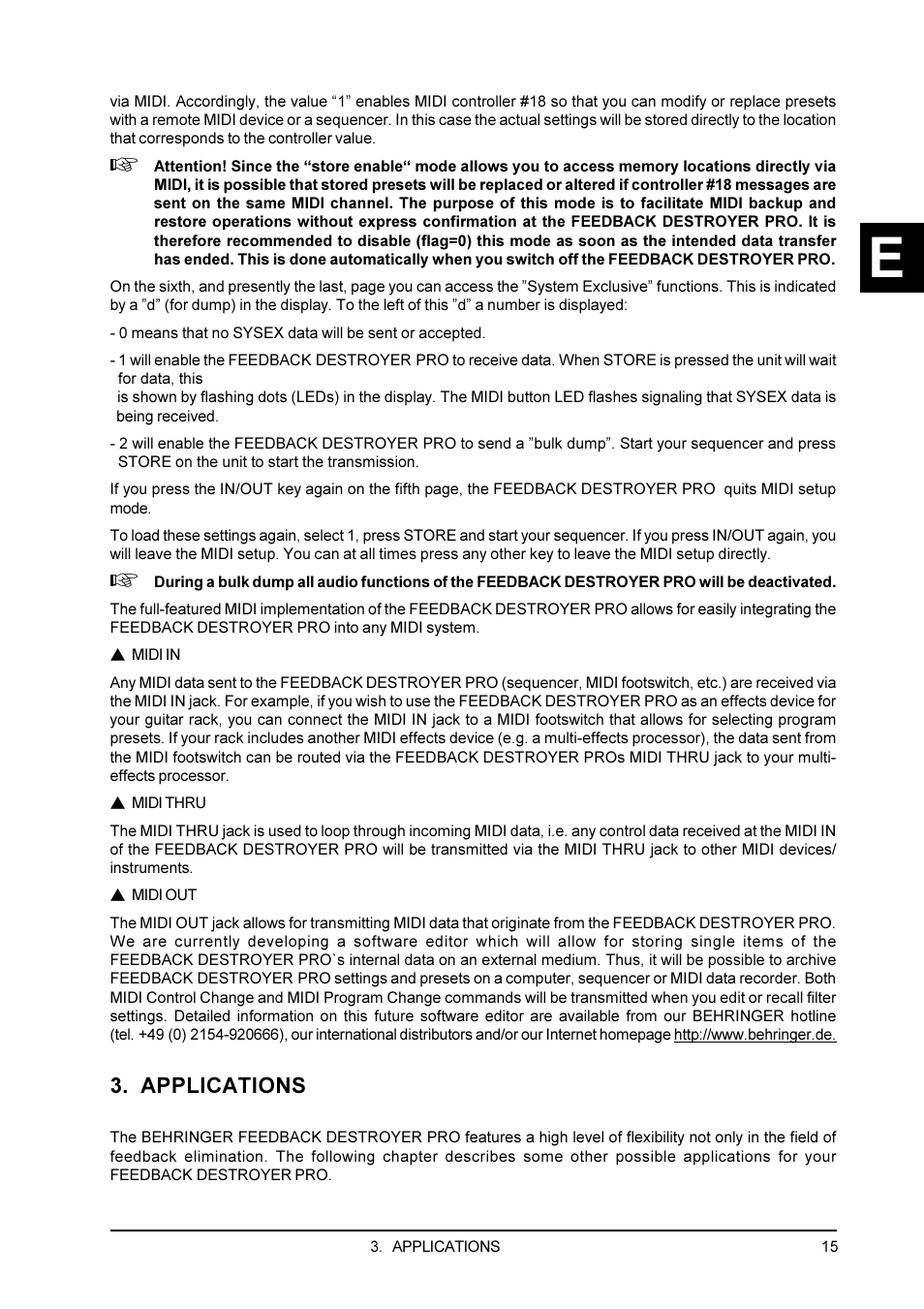 Applications | Behringer Feedback Destroyer Pro DSP1100P User Manual | Page 15 / 32