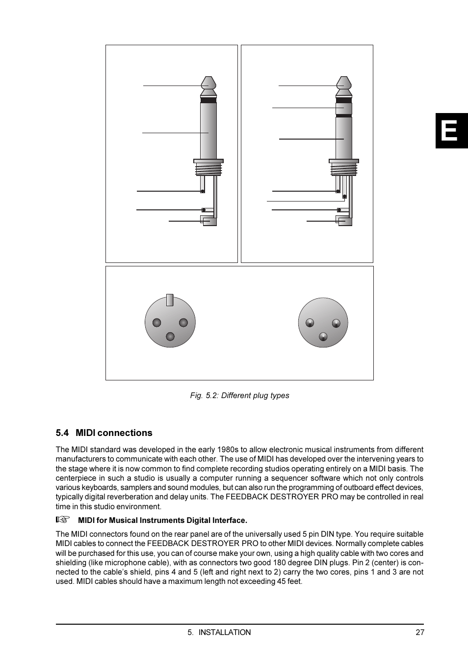 4 midi connections | Behringer Feedback Destroyer Pro DSP1100P User Manual | Page 27 / 32