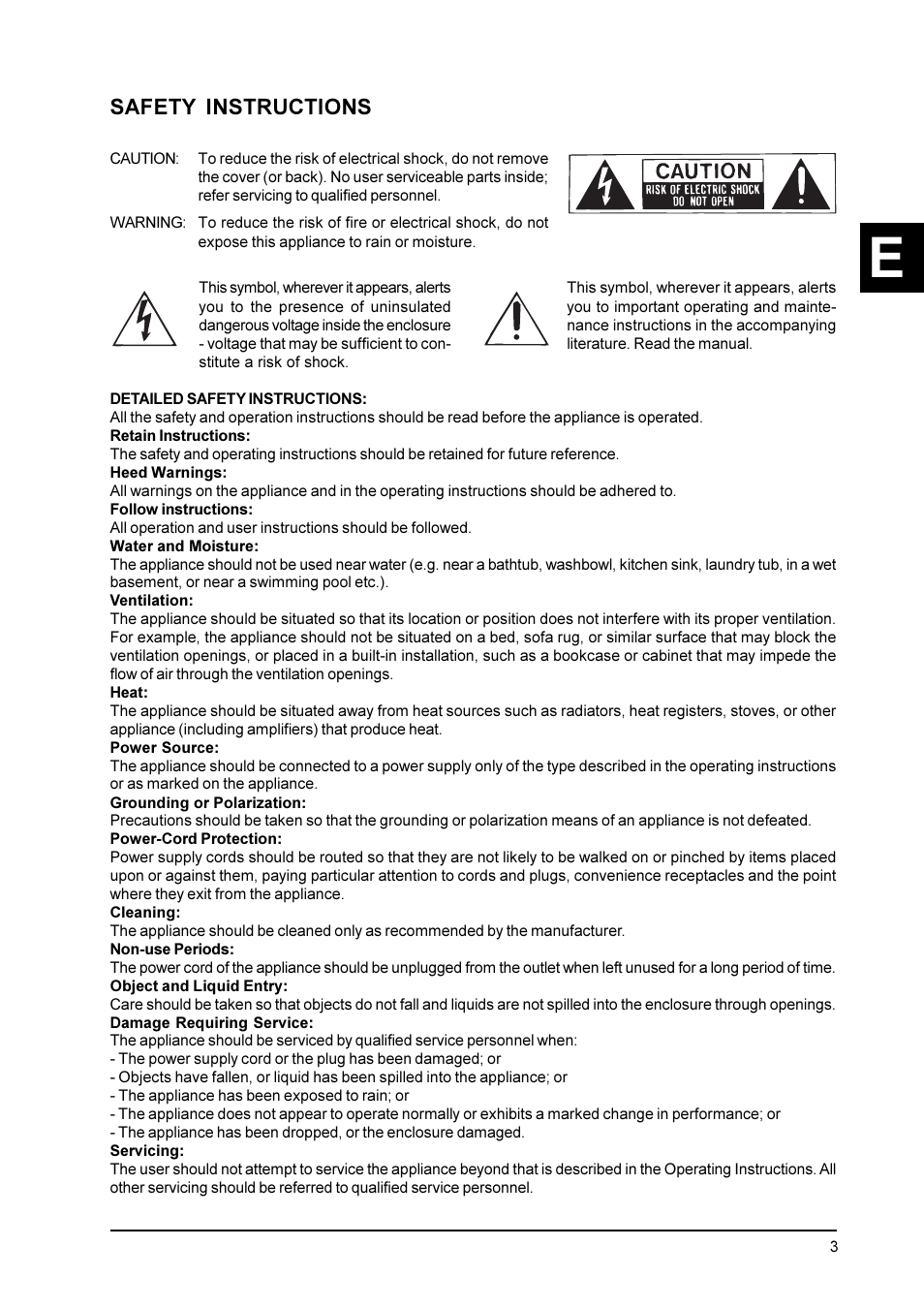 Safety instructions | Behringer Feedback Destroyer Pro DSP1100P User Manual | Page 3 / 32