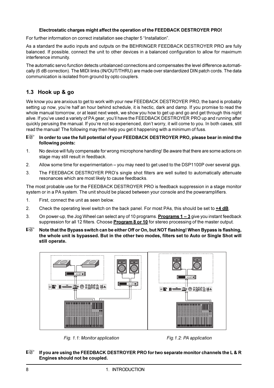 3 hook up & go | Behringer Feedback Destroyer Pro DSP1100P User Manual | Page 8 / 32