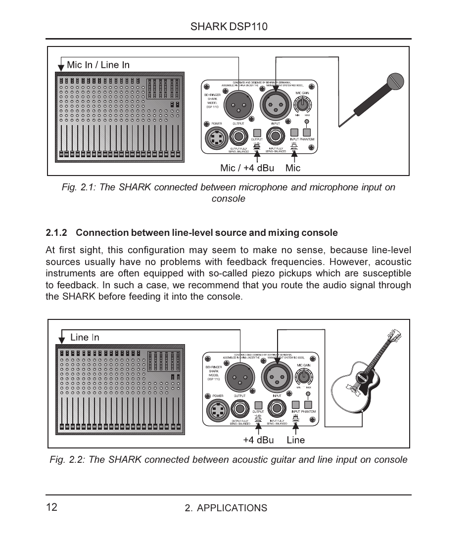 Behringer SHARK DSP110 User Manual | Page 12 / 25