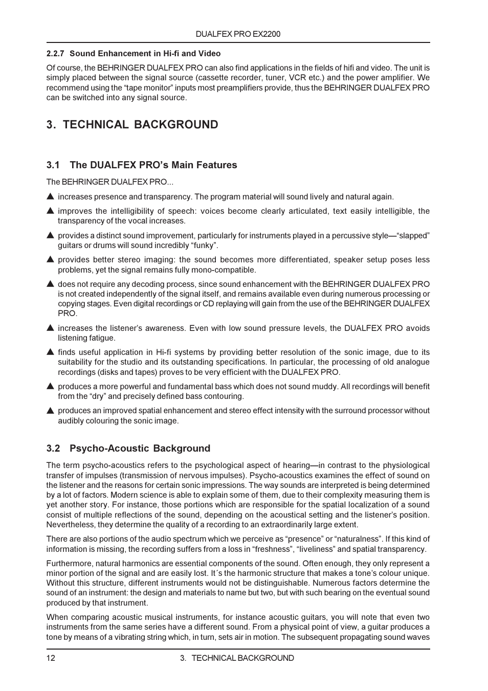 Technical background | Behringer EX2200 User Manual | Page 12 / 17