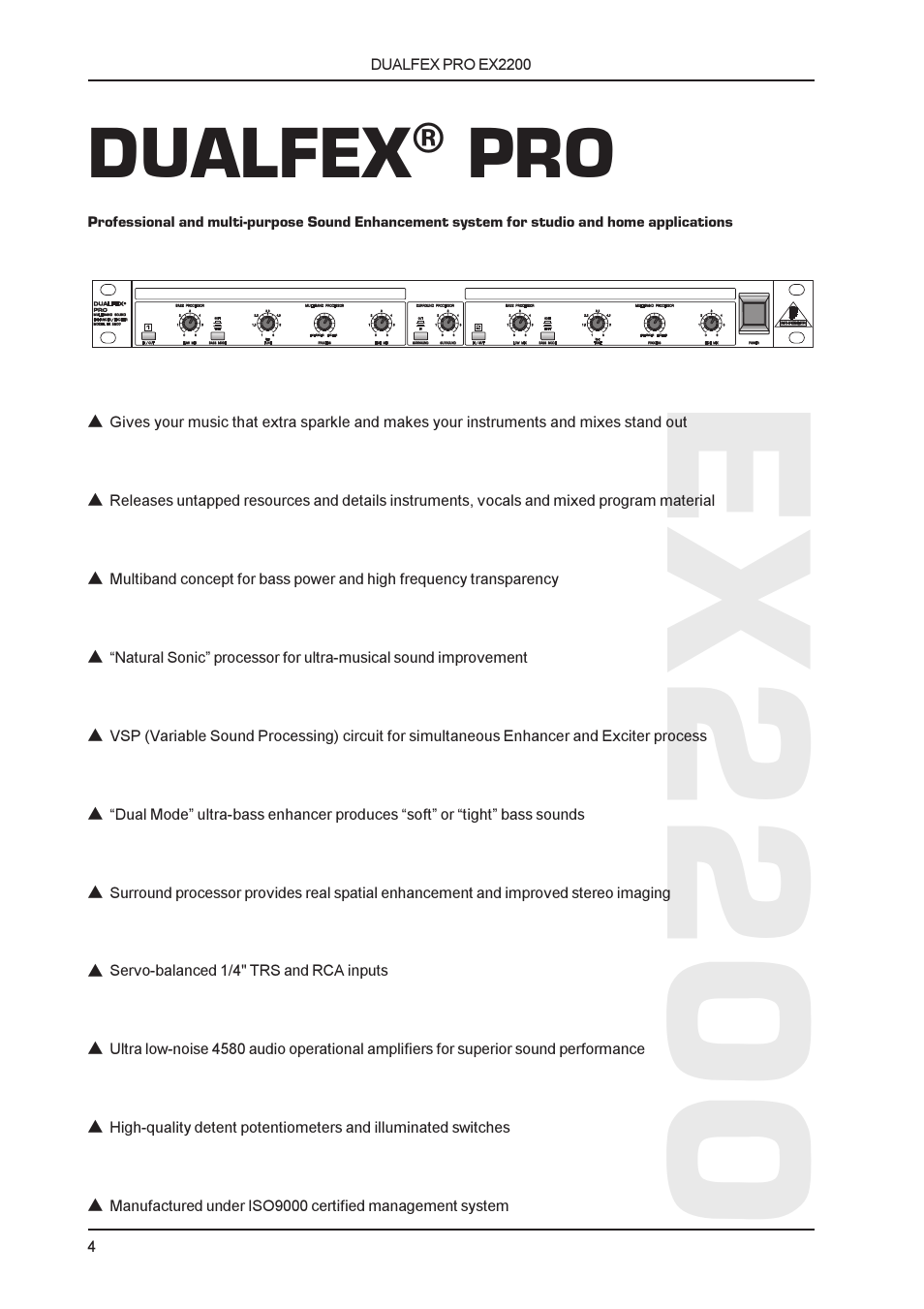 Ex2200, Dualfex | Behringer EX2200 User Manual | Page 4 / 17