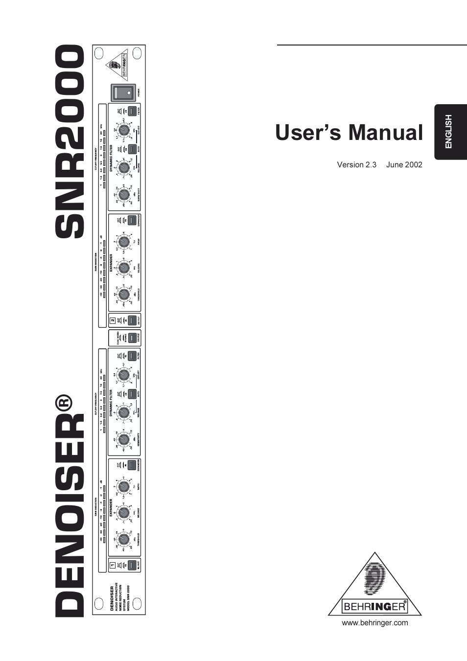 Behringer SNR2000 User Manual | 26 pages