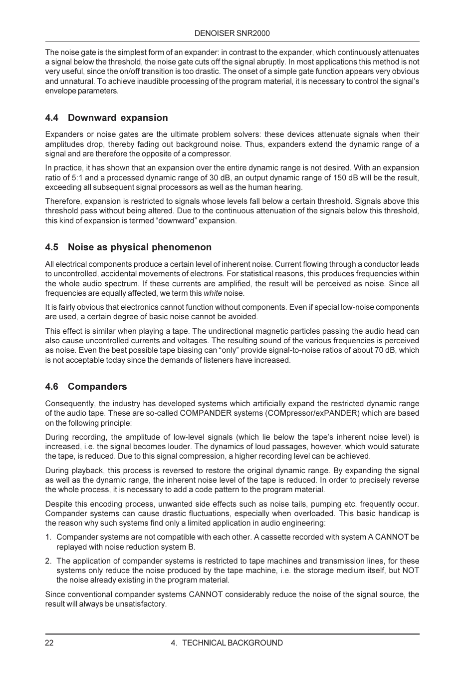 Behringer SNR2000 User Manual | Page 22 / 26