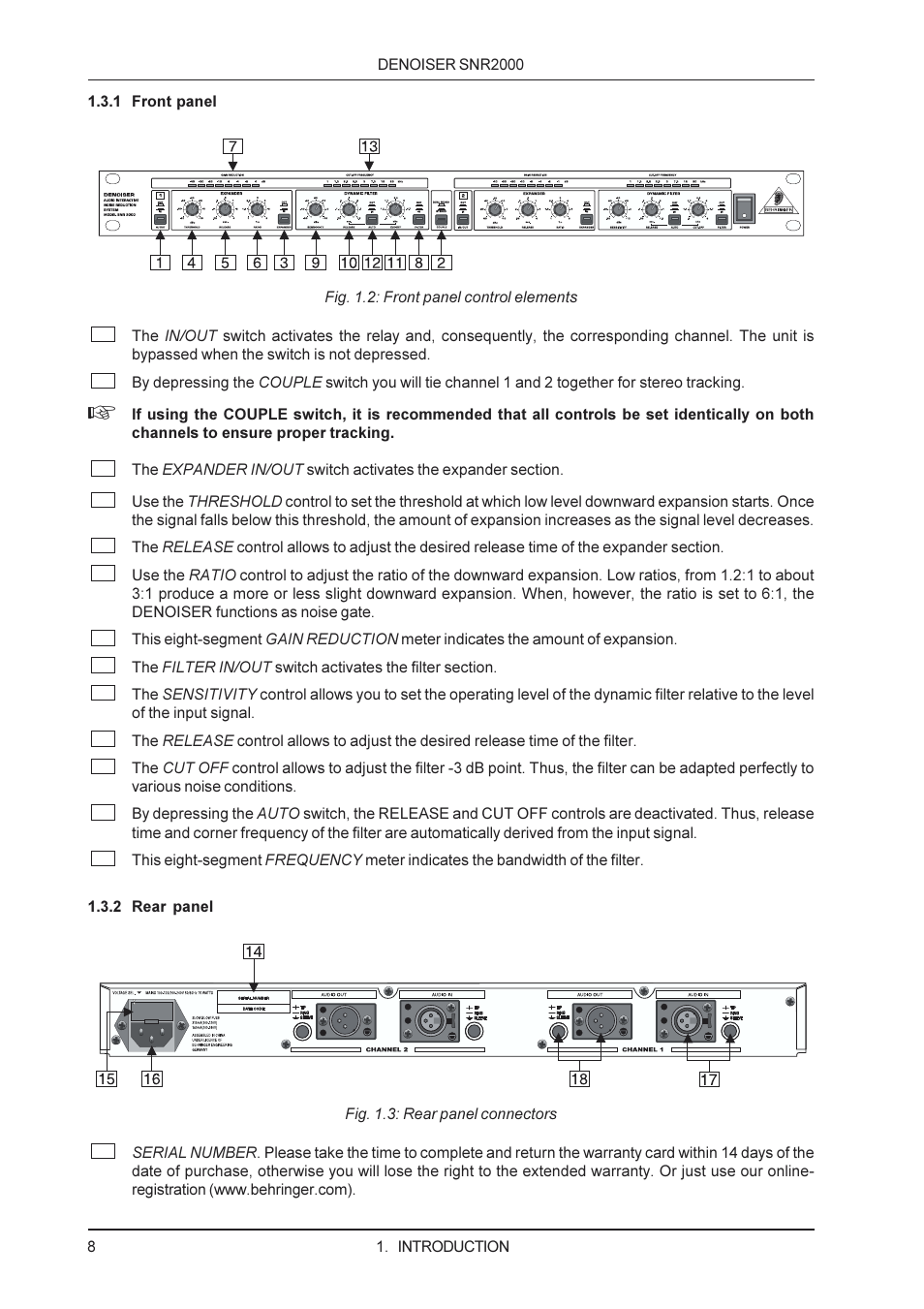 Behringer SNR2000 User Manual | Page 8 / 26