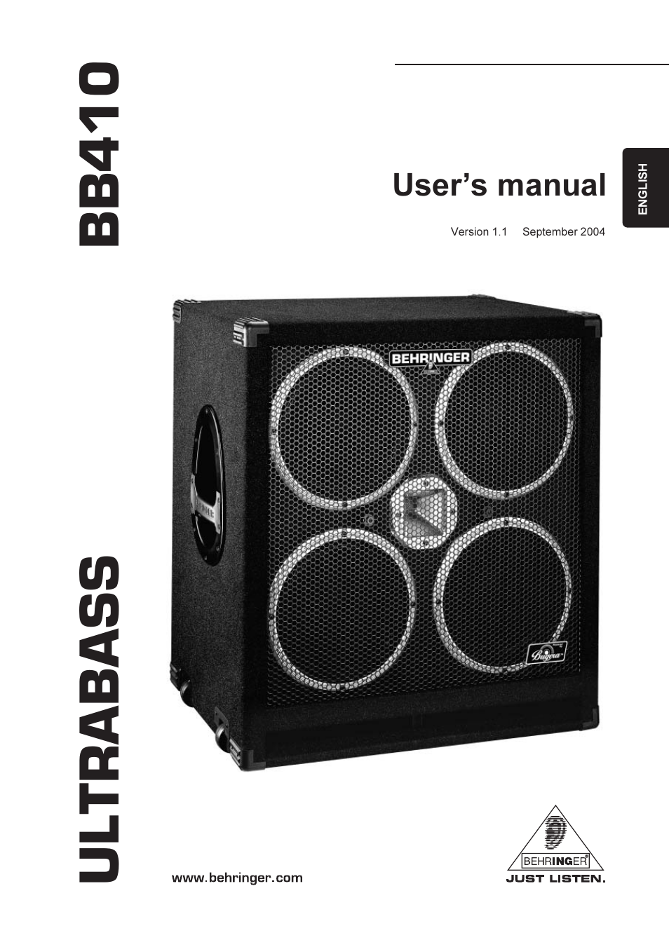 Behringer BB410 User Manual | 9 pages