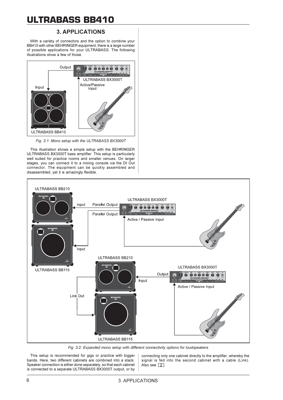 Ultrabass bb410, Applications | Behringer BB410 User Manual | Page 6 / 9