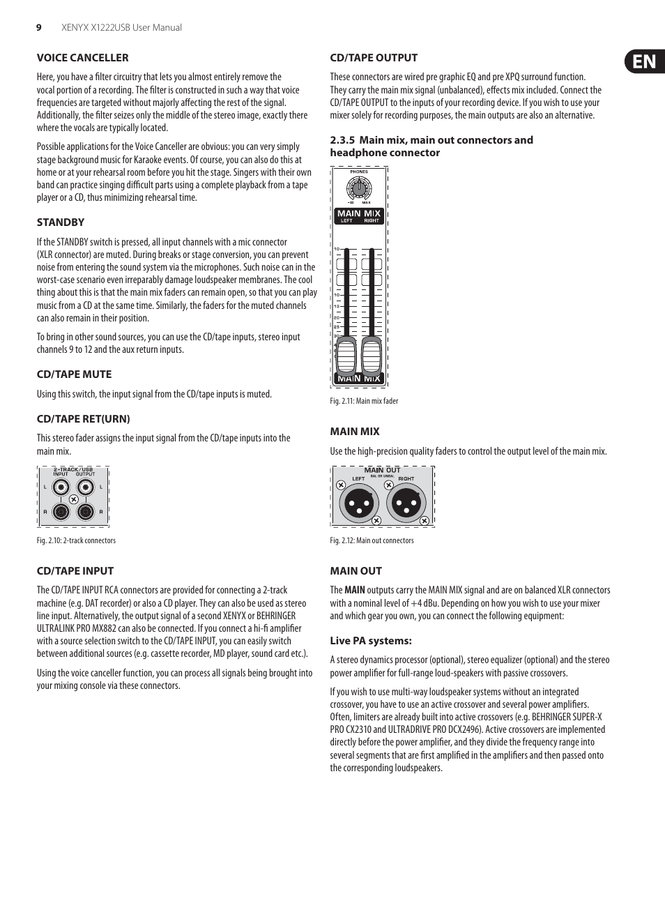 Behringer XENYX USB X1222 User Manual | Page 9 / 16