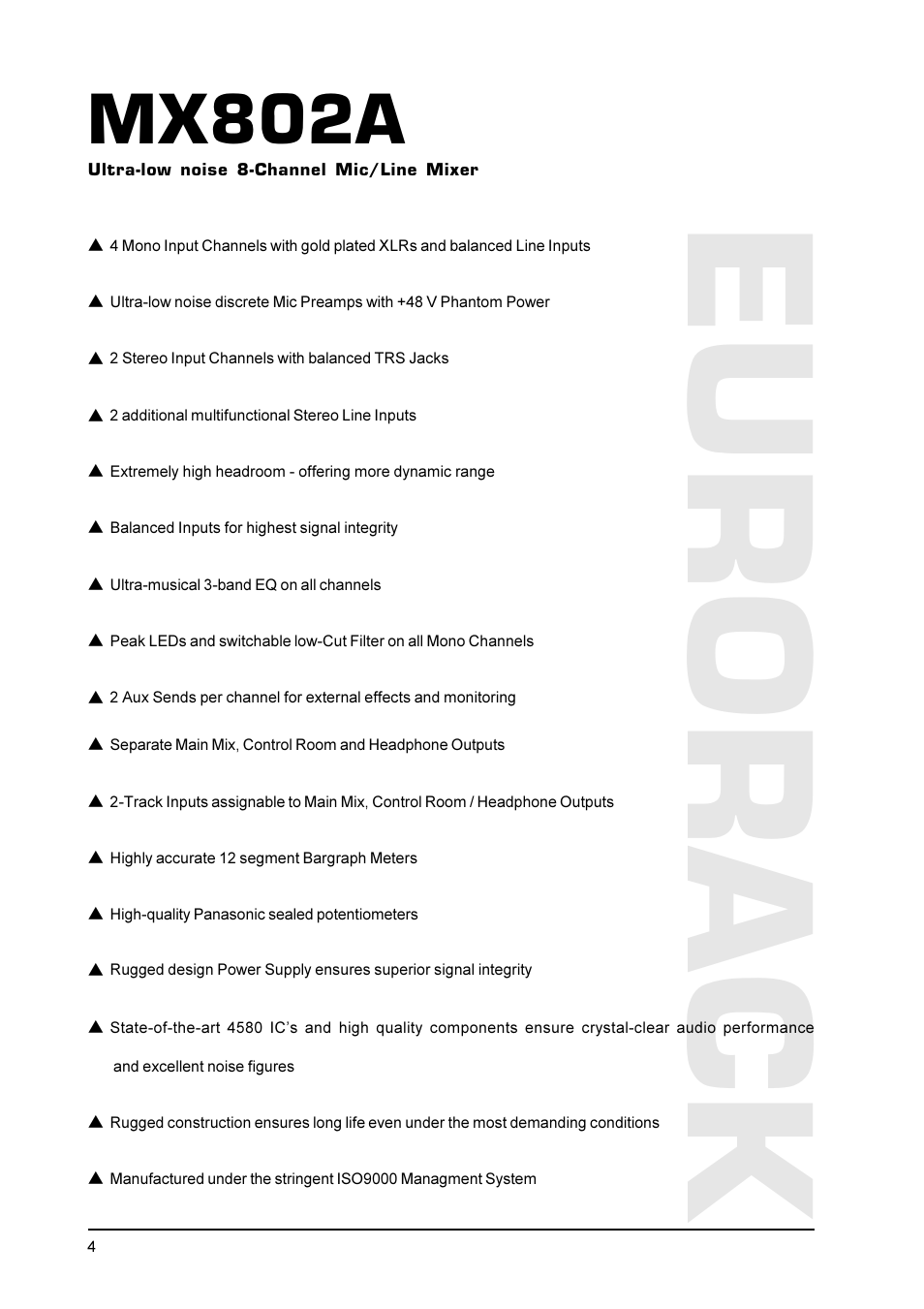 Eurorack, Mx802a | Behringer Eurorack User Manual | Page 4 / 18