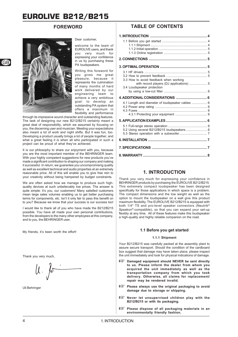 Behringer B212/B215 User Manual | Page 4 / 8