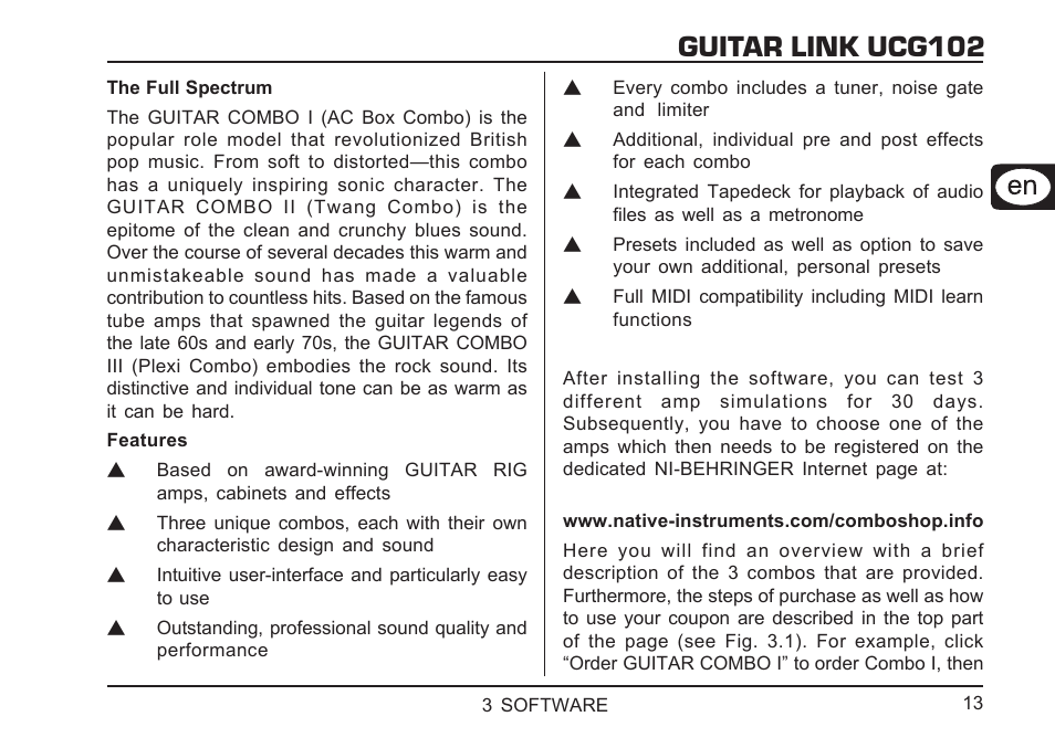 Guitar link ucg102, Deutsch | Behringer GUITAR LINK UCG102 User Manual | Page 13 / 26