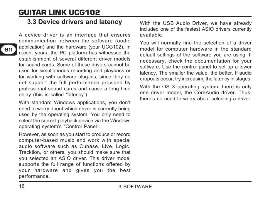 Guitar link ucg102 | Behringer GUITAR LINK UCG102 User Manual | Page 16 / 26