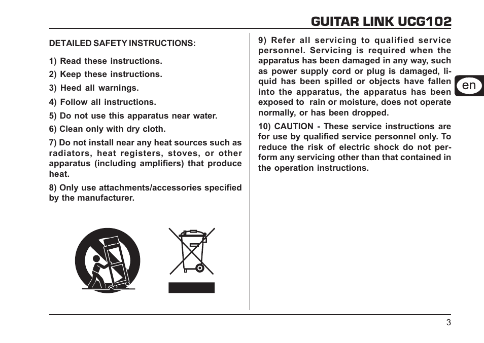 Guitar link ucg102 | Behringer GUITAR LINK UCG102 User Manual | Page 3 / 26