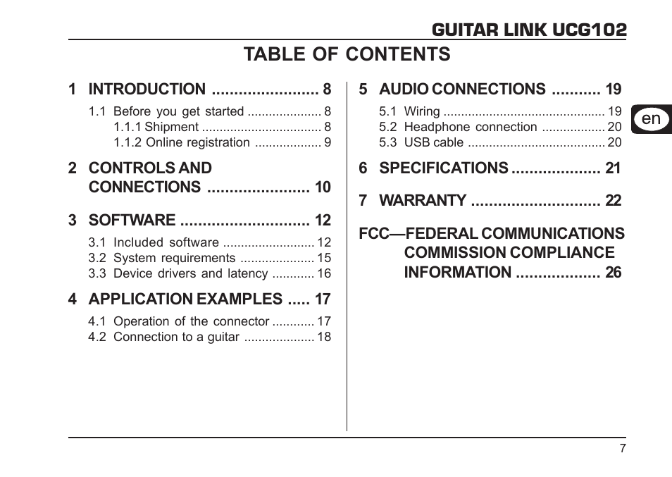 Behringer GUITAR LINK UCG102 User Manual | Page 7 / 26