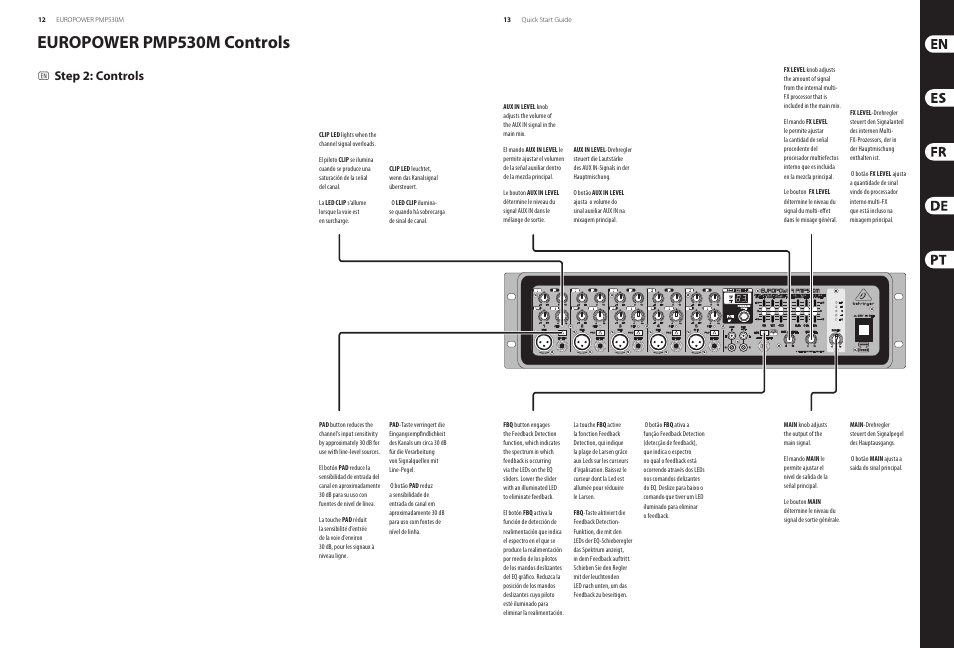 Europower pmp530m controls, Step 2: controls | Behringer EUROPOWER PMP530M User Manual | Page 7 / 13