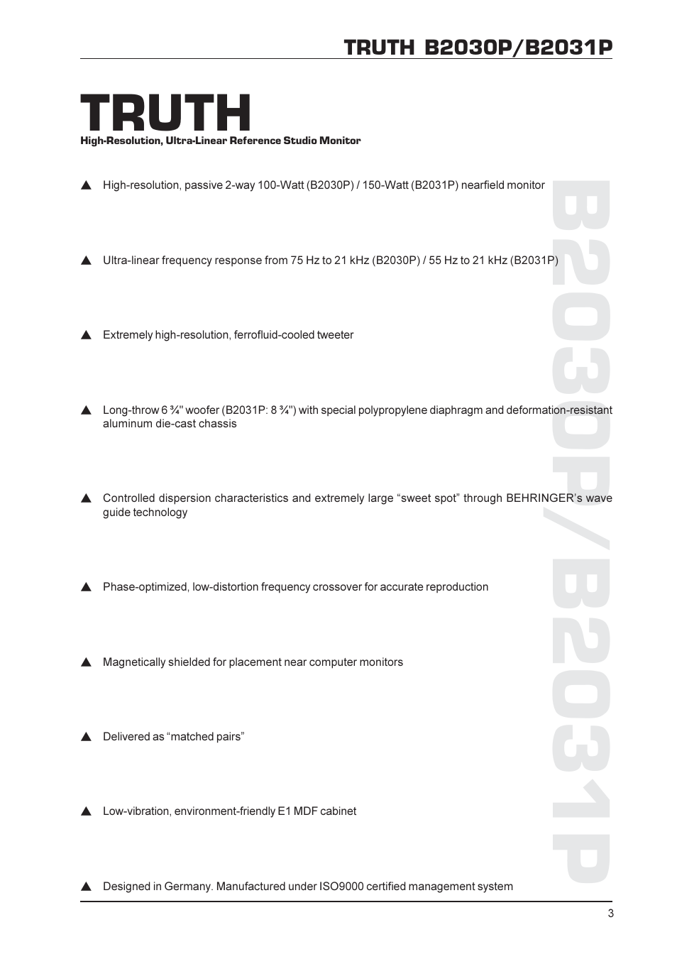 Truth | Behringer TRUTH B2031P User Manual | Page 3 / 8