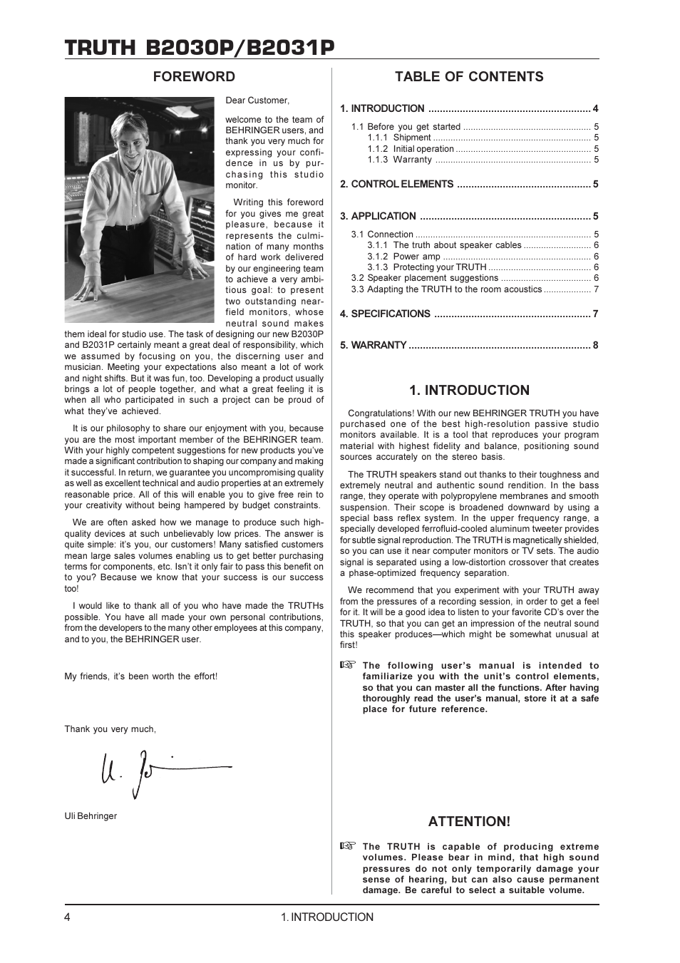 Behringer TRUTH B2031P User Manual | Page 4 / 8