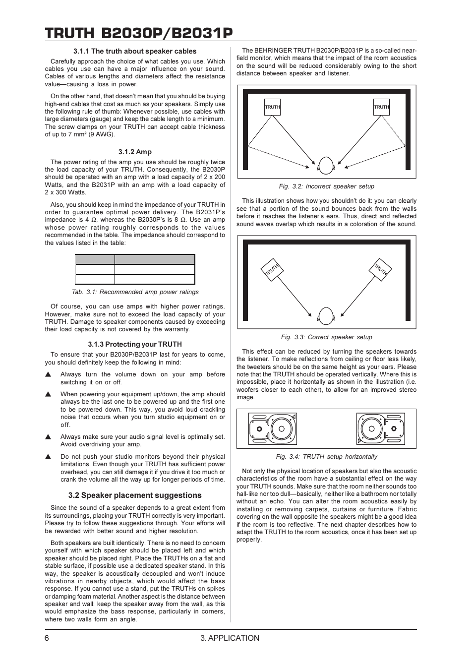 Application, 2 speaker placement suggestions | Behringer TRUTH B2031P User Manual | Page 6 / 8