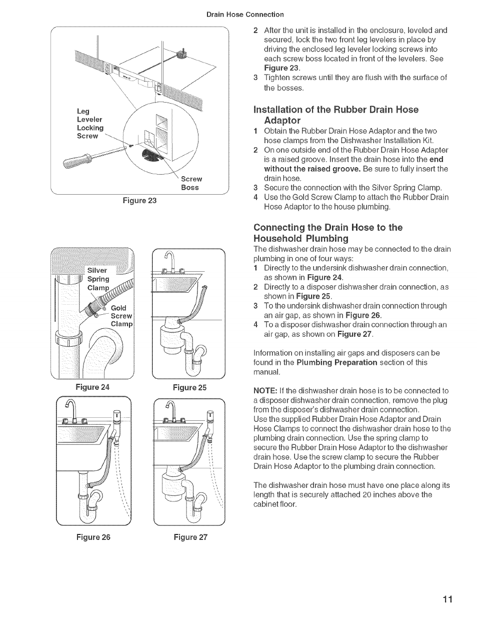 Installation of the rubber drain hose adaptor | Bosch SHE660 User Manual | Page 12 / 21